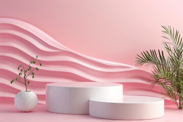 White Vase and Plant on Table