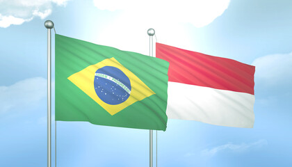 Brazil and Monaco Flag Together A Concept of Relations