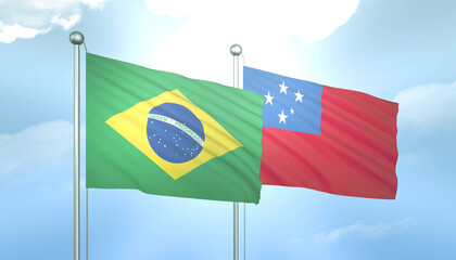 Brazil and Samoa Flag Together A Concept of Relations
