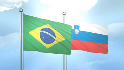 Brazil and Slovenia Flag Together A Concept of Relations