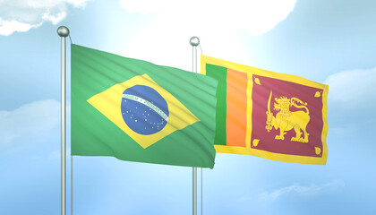 Brazil and Sri Lanka Flag Together A Concept of Relations