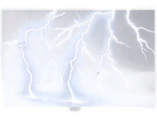  Lightning streaks across dark storm clouds in a powerful thunderstorm at night