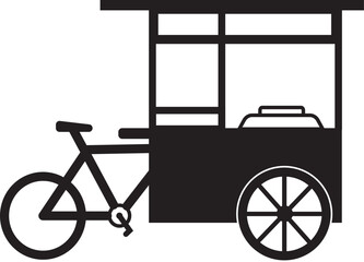illustration of a bicycle cart icon for a mobile food seller