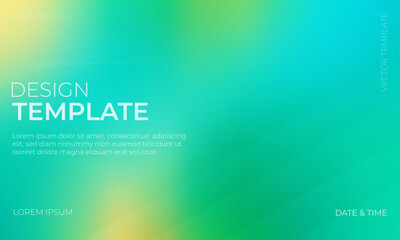 Modern Vector Gradient Grainy Texture with Green Turquoise and Gold Accents