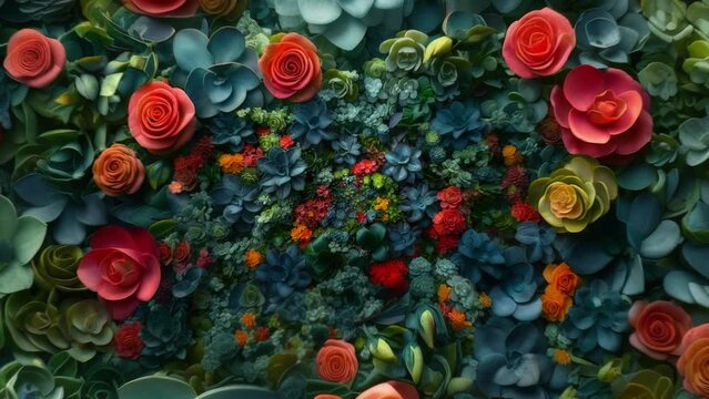 animation zooming into a plant decor evolving into different botanical backgrounds