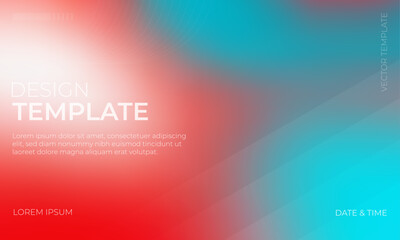 Colorful Vector Gradient Grainy Texture Background in Red White and Teal Palette