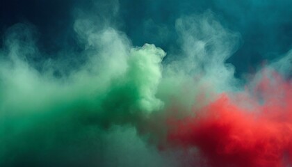 ai genertative of hyper realistic of a red and green smoke background