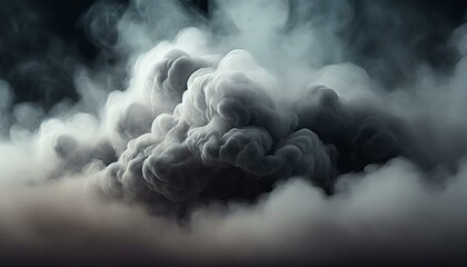 ai genertative of hyper realistic of a white clouds with dark background mock-up