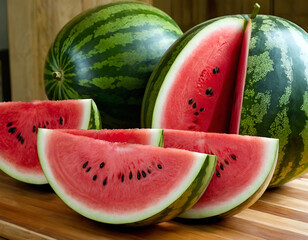 Fresh Watermelon on Table