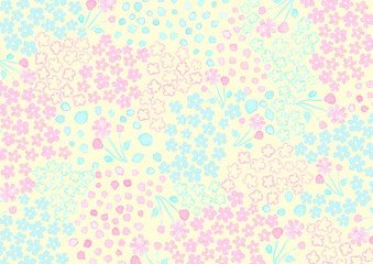パステルカラーの北欧風の花の模様の背景