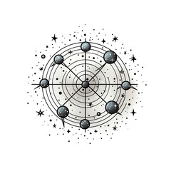 Planets and constellations. Planets in space. Vector illustration.