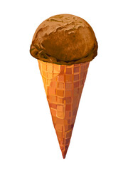 チョコアイス（ワッフルコーン）