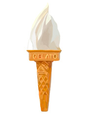 ジェラート（バニラ）三角コーン