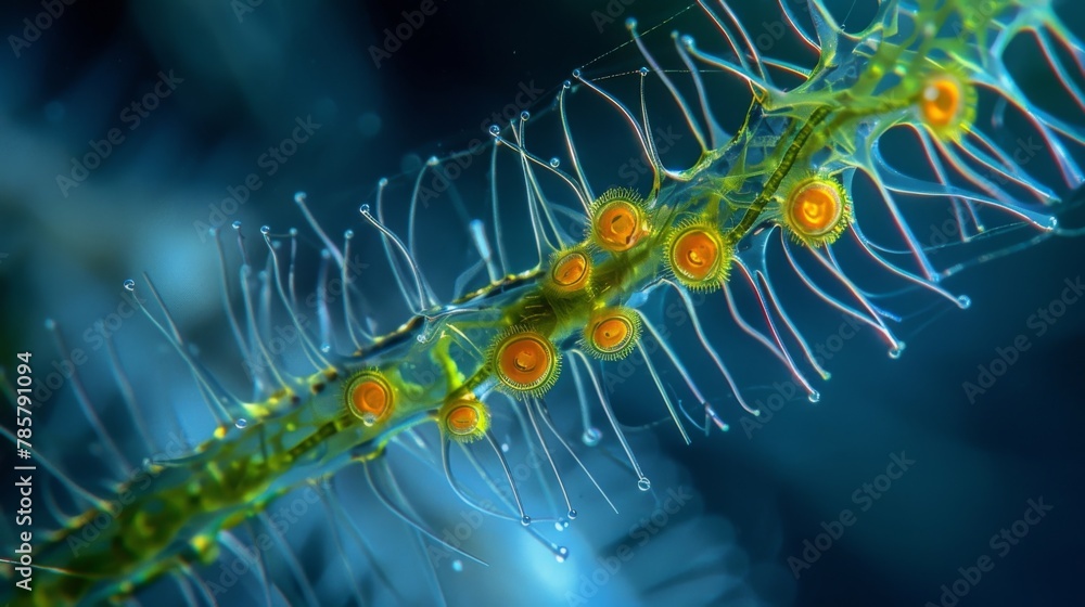 Poster an upclose look at the flagella of an algal cell used for movement and navigation within a fluid env