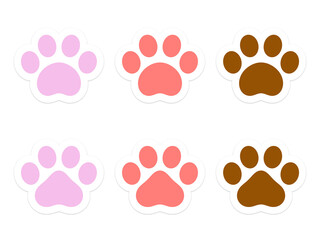 フラット肉球シールセット © designbeginner