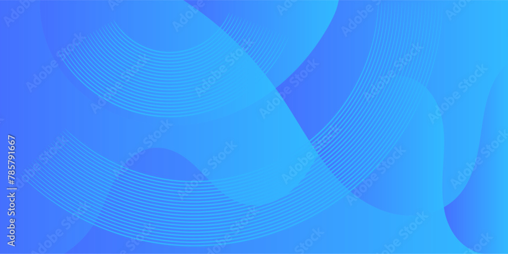 Poster blue background with wavy abstract lines