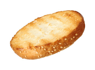 Half of grilled burger bun isolated on white