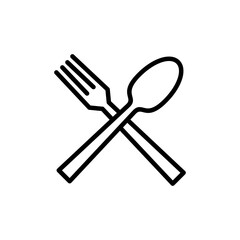 Fork, Spoon, and Knife isolated on white background. Restaurant icon. food icon. Eat. Cutlery icon.