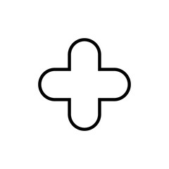 Plus Icon vector isolated on white background. Add plus icon. Addition sign. Medical Plus icon