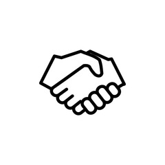 Obraz premium Business handshake icon vector isolated on white background. Handshake icon vector. contract agreement. Trust icon vector. Deal. Done. partnership icon