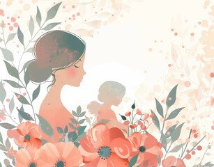 Obraz na płótnie Canvas Mother Day with blank space and flower