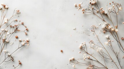 Dried Florals on a Speckled White Surface