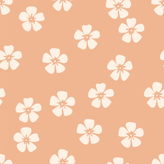 Seamless pink vintage Japanese textile kimono cherry blossoms stencil pattern vector - 785797014