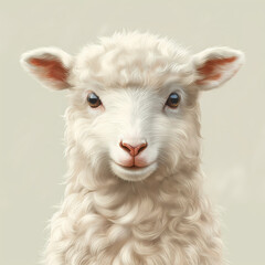 Obraz premium Eid al-Adha card template: Poster design featuring a cartoon sheep, decorated with Islamic motifs, celebrating the Muslim holiday with an illıstration style