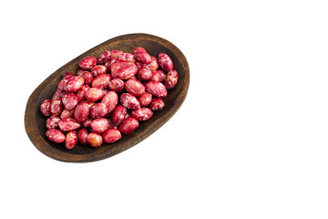 Fresh pinto bean seeds in the bowl - Phaseolus vulgaris pinto