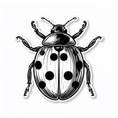 A cute cartoon ladybug with a big head and a small body.