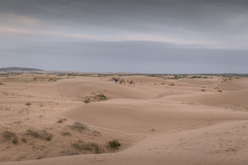 Fototapeta na wymiar The Badain Jaran Desert is a desert in China, vertical image