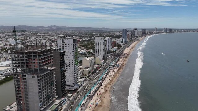 Mazatlan coastline buildings