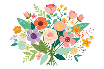 Charming bouquets adorned with vibrant flowers create a captivating display.