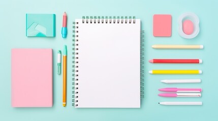 blank notebooks and office and school supplies with . Back to school concept. - Powered by Adobe