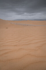 Close up on the sand waves of The Gobi desert, Inner Mongolia, China