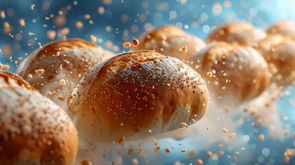 Copy space breads floating on the air professional photography, design advertisement element