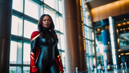 Beautiful Black Woman Super Hero Cosplay