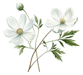PNG Botanical illustration spring flower plant white inflorescence - obrazy, fototapety, plakaty