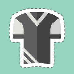 Sticker line cut Uniform. related to Football symbol. simple design illustration