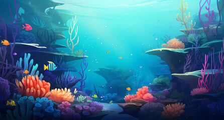 colorful coral reefs and fish
