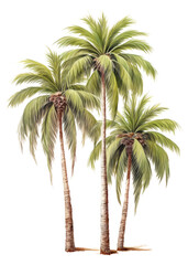 Fototapeta na wymiar PNG Palm trees drawing plant white background