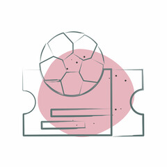 Icon Ticket. related to Football symbol. Color Spot Style. simple design illustration