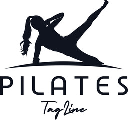 Sitting Pilates Woman Silhouette logo