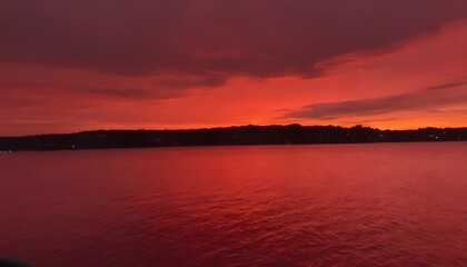 Obraz premium Red sky in the sunset