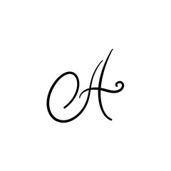 Letter A in Signature Style