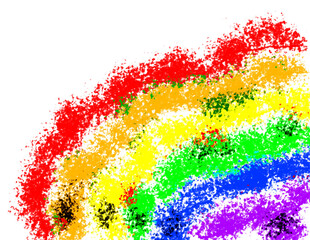 Abstract rainbow with bright colors on a solid background.
