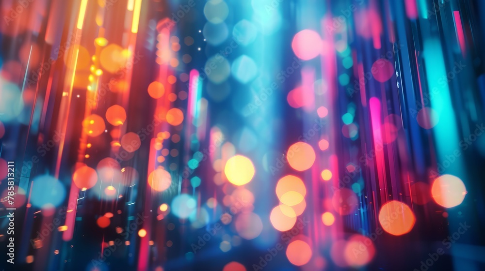 Poster abstract image of the world of finance and investments. colorful and bokeh effect. online finance an