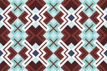 Ikat Fabric Paisley Embroidery Background. Ikat Damask Geometric Ethnic Oriental Pattern traditional.aztec Style Abstract Vector illustration.design for Texture,fabric,clothing,wrapping,sarong.