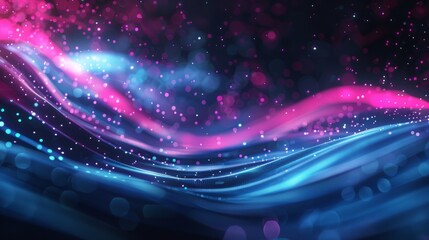 abstract futuristic background with pink blue glowing neon moving high speed wave lines and bokeh lights. Data transfer concept Fantastic wallpaper, Ai Generative hyper realistic 