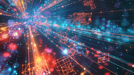 Obraz premium Virtual network of spatial images